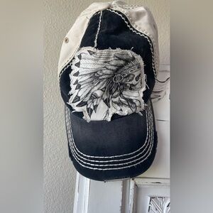Black and White Skull Feather Headdress